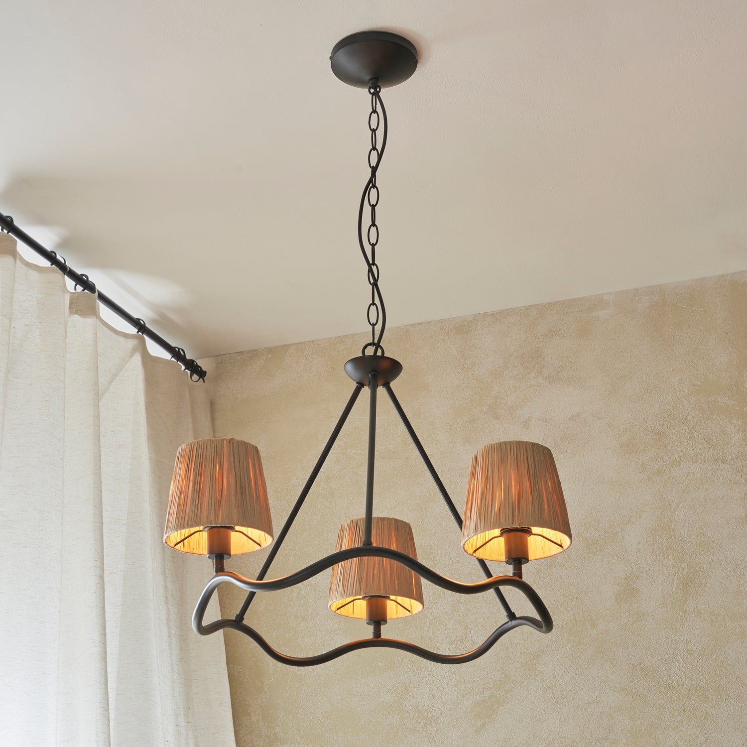 Wriggle 3lt Pendant Light - Matte Black - Comet Lighting