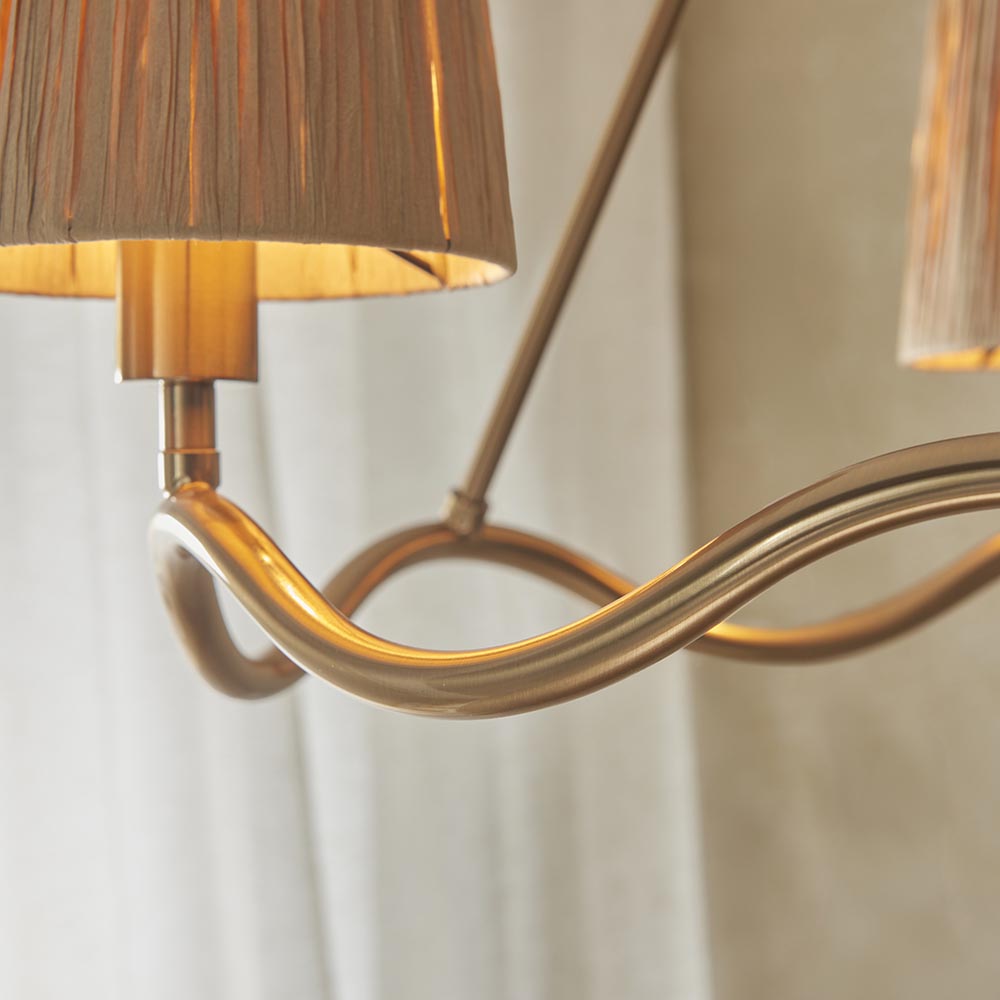 Wriggle 3lt Pendant Light - Brushed aged brass - Comet Lighting