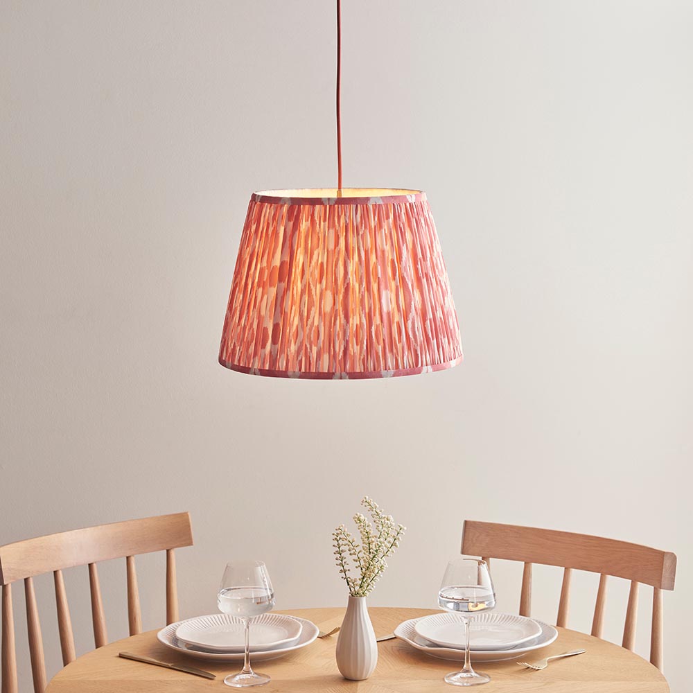 Eltham & Ikat 40cm Coral pink shade - Comet Lighting
