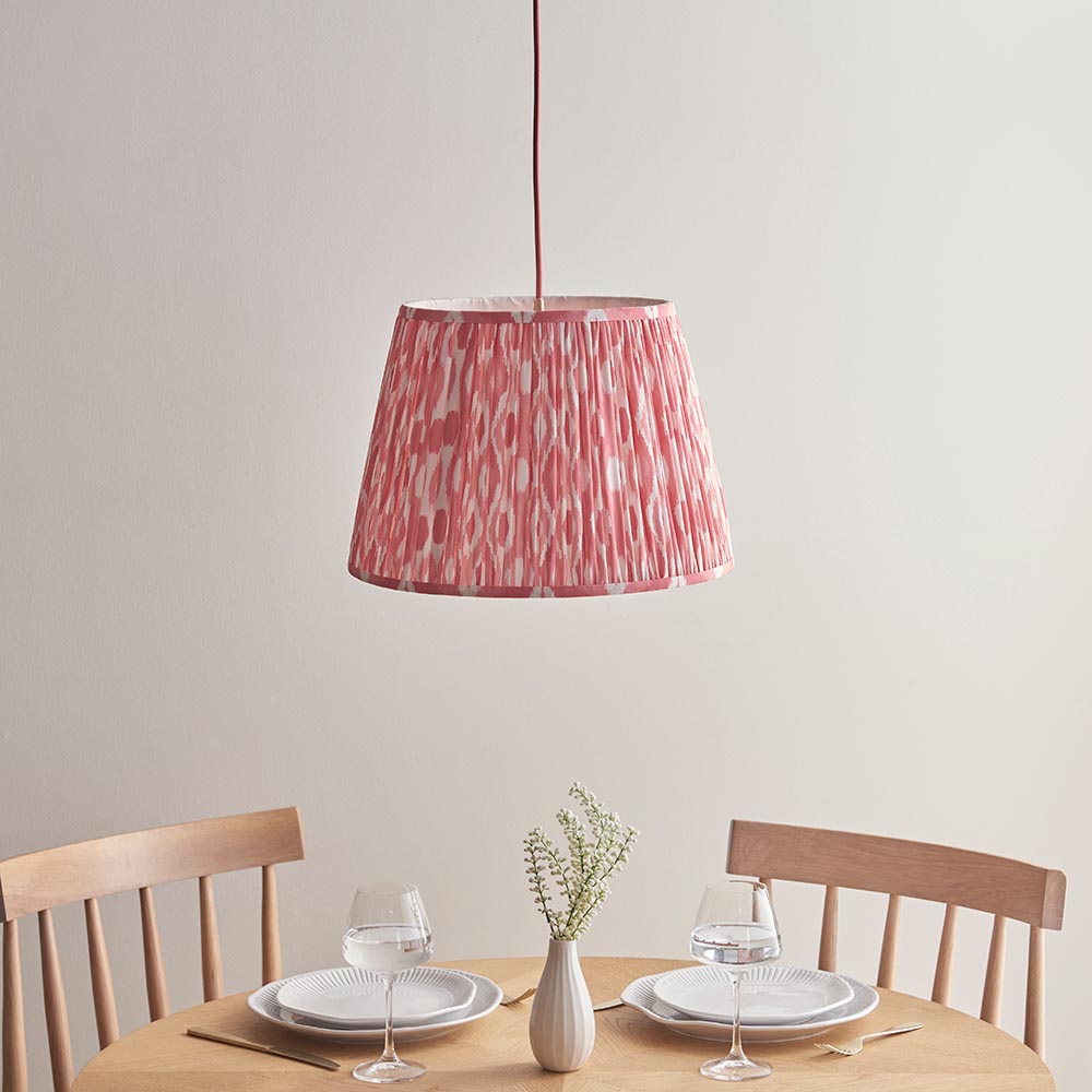 Eltham & Ikat 40cm Coral pink shade - Comet Lighting