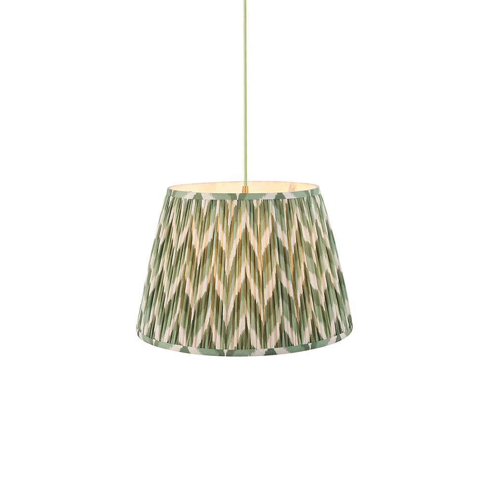 Eltham & Zigzag 40cm Cotswold green shade - Comet Lighting