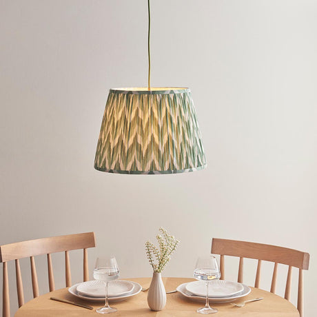 Eltham & Zigzag 40cm Cotswold green shade - Comet Lighting