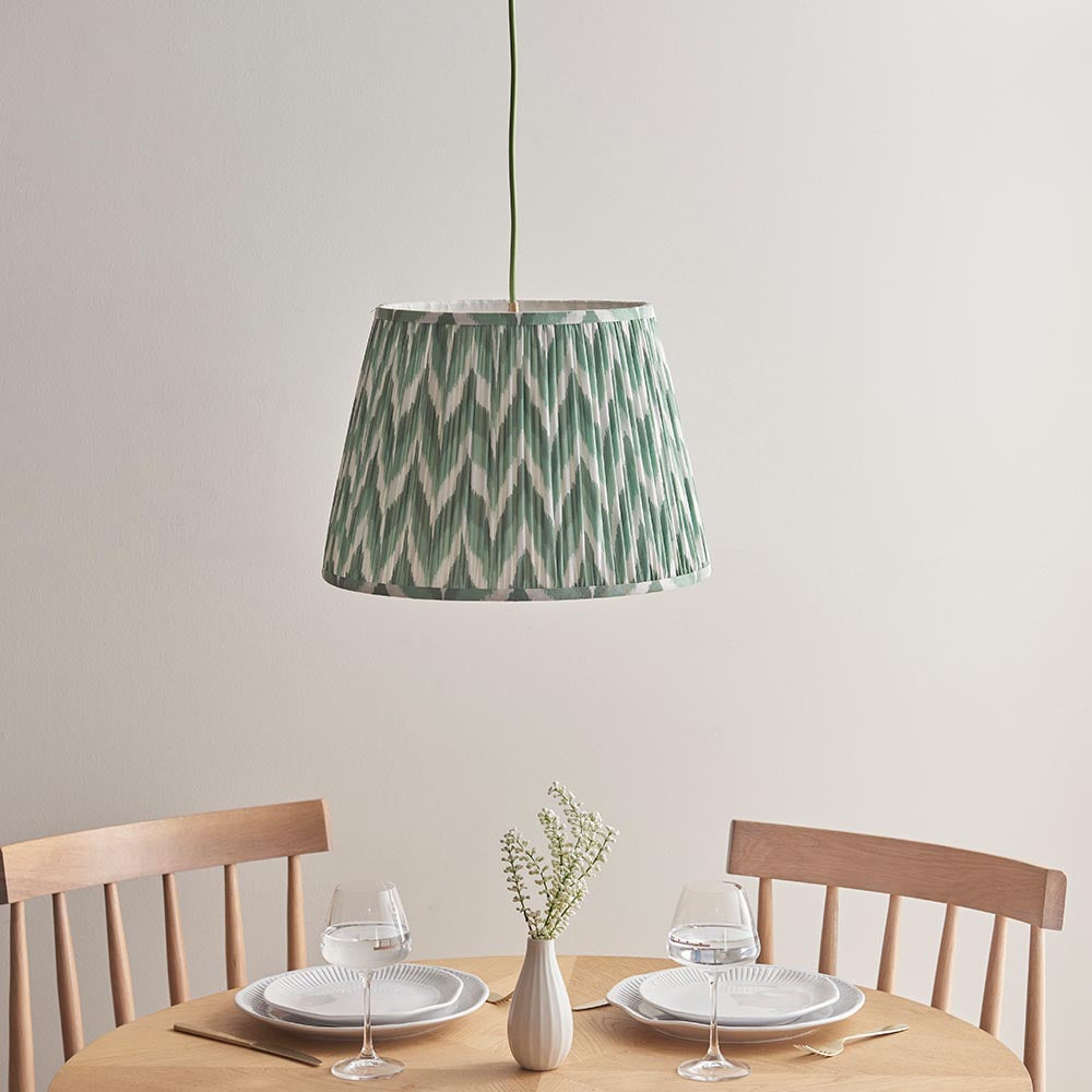 Eltham & Zigzag 40cm Cotswold green shade - Comet Lighting