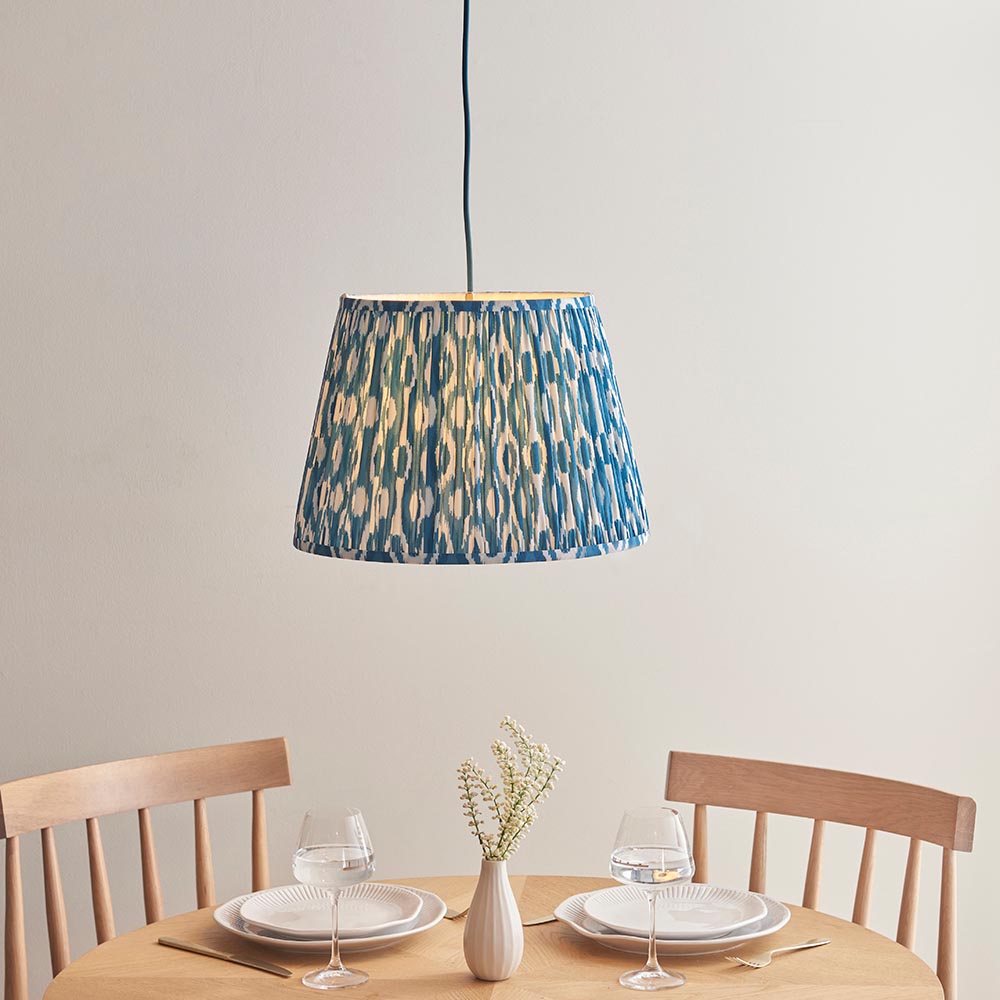 Eltham & Ikat 40cm Marlin blue shade - Comet Lighting