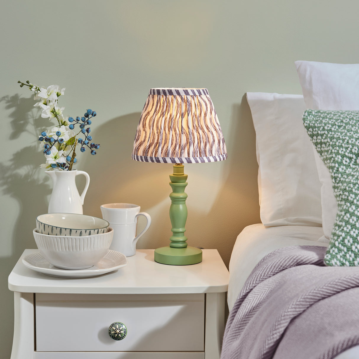 Bibury & Ripple 20cm Pearl grey shade - Comet Lighting