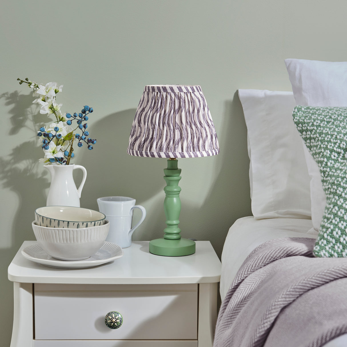 Bibury & Ripple 20cm Pearl grey shade - Comet Lighting