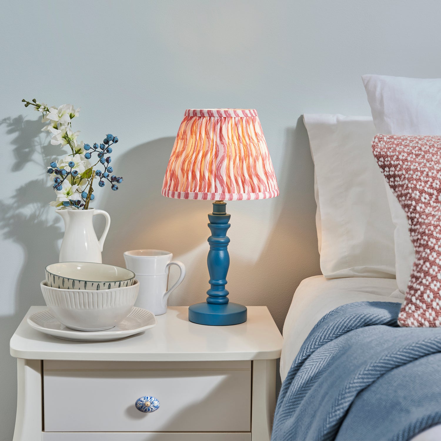 Bibury & Ripple 20cm Coral pink shade - Comet Lighting