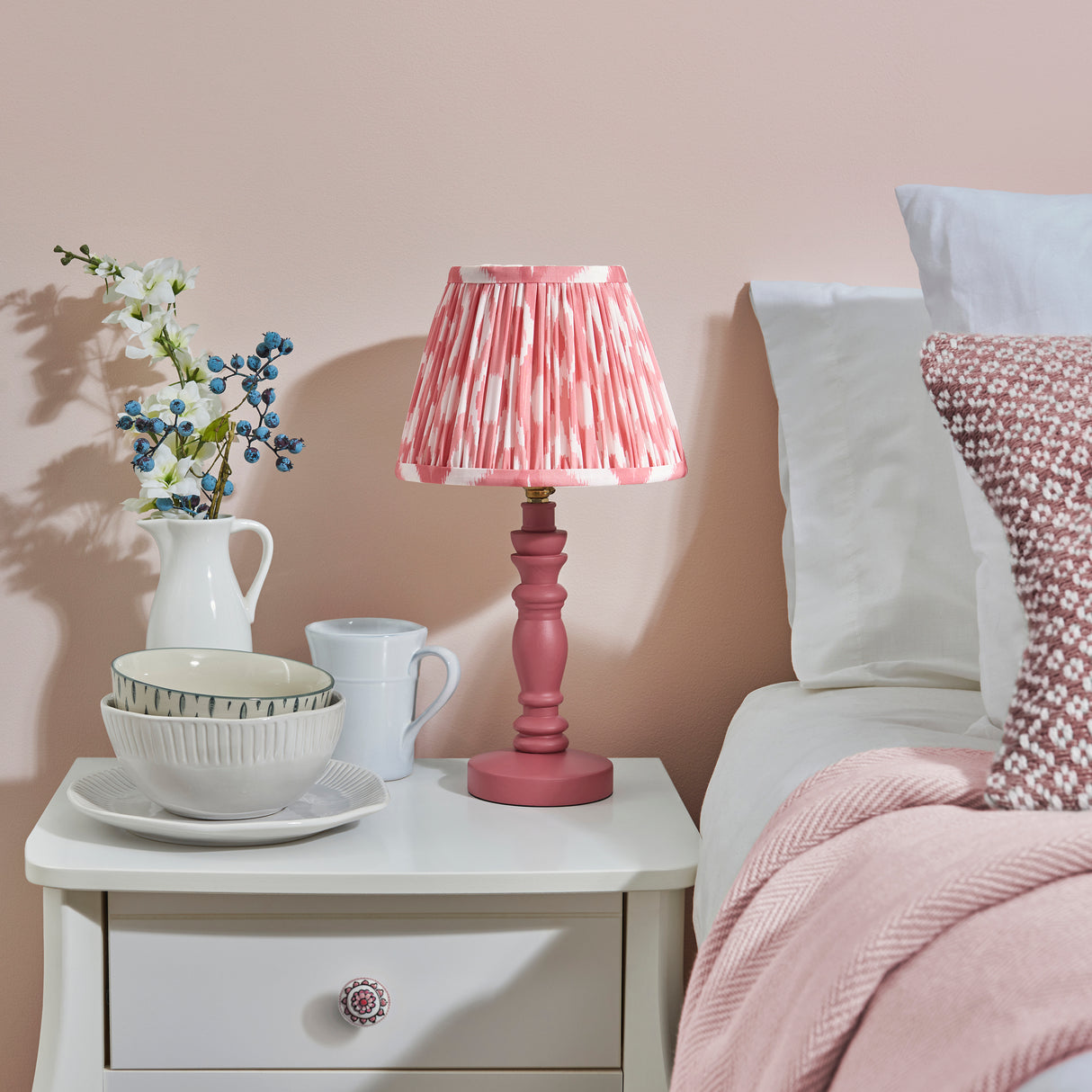 Bibury & Ikat 20cm Coral pink shade - Comet Lighting