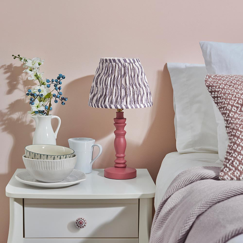 Pink Bibury & Ripple 20cm Pearl grey shade - Comet Lighting