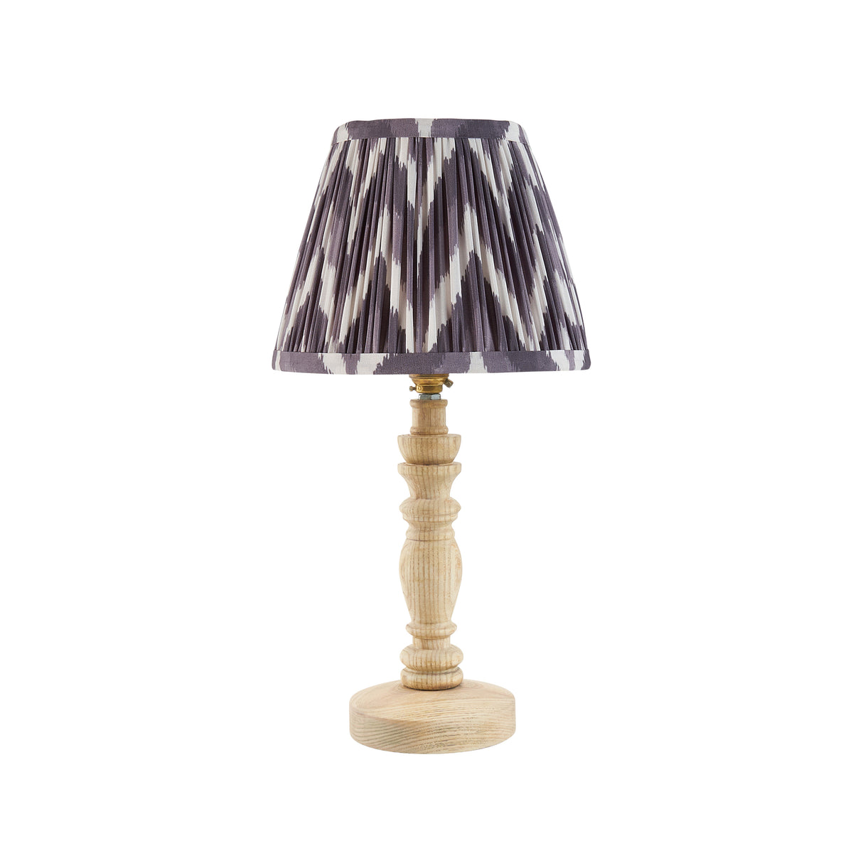 Natural Ash Bibury & Zigzag 20cm Pearl grey shade - Comet Lighting