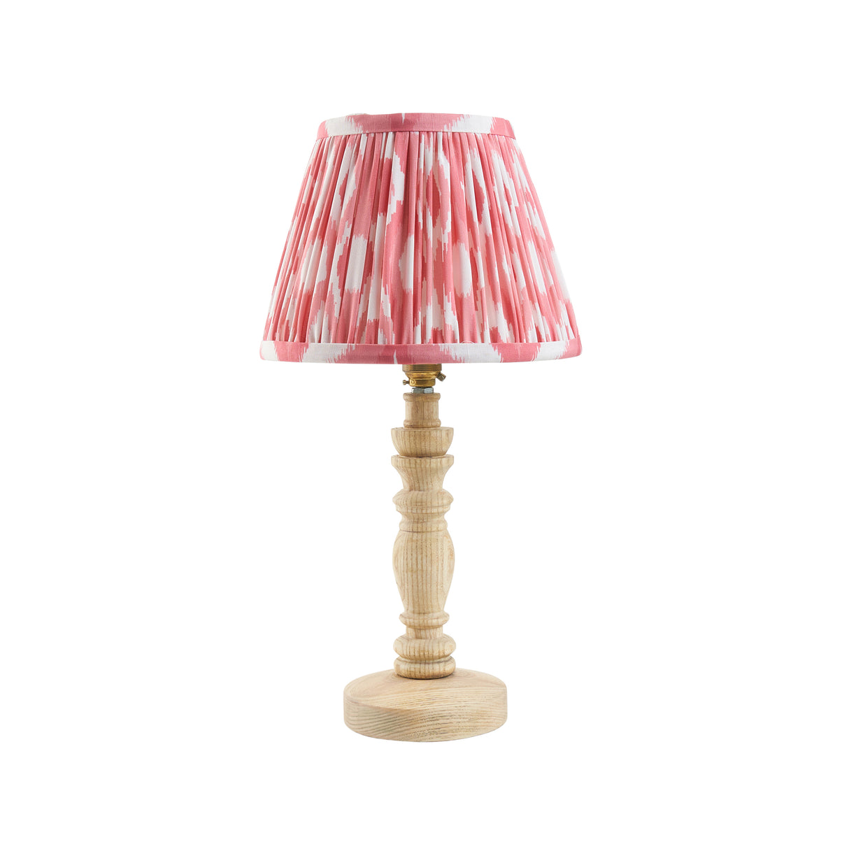 Natural Ash Bibury & Ikat 20cm Coral pink shade - Comet Lighting