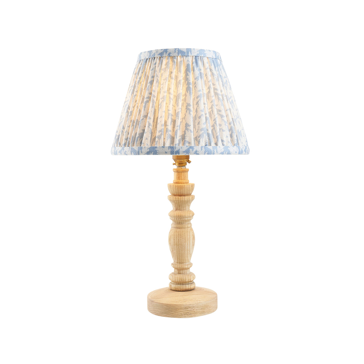 Natural Ash Bibury & Leaf 20cm Shell bay blue shade - Comet Lighting