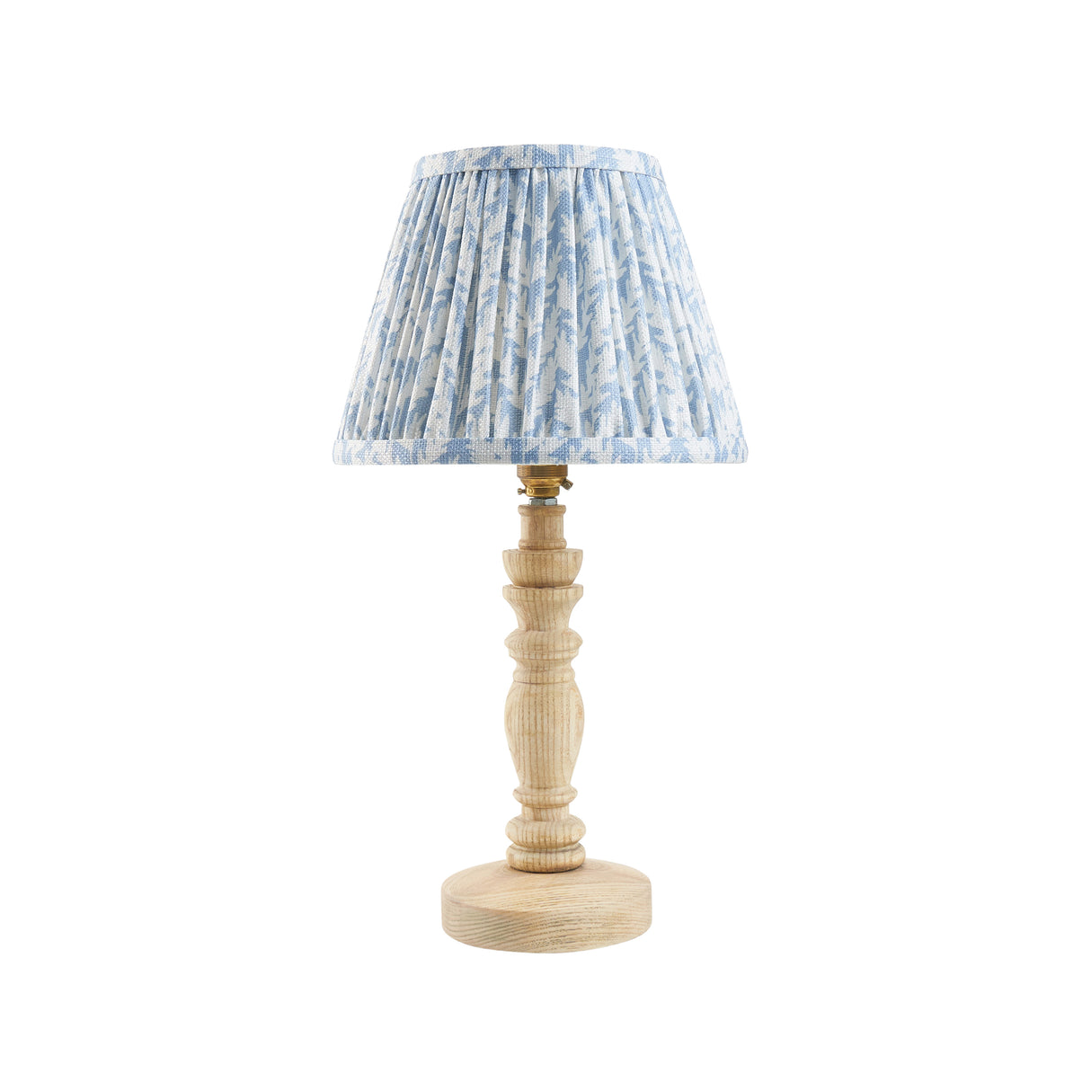 Natural Ash Bibury & Leaf 20cm Shell bay blue shade - Comet Lighting