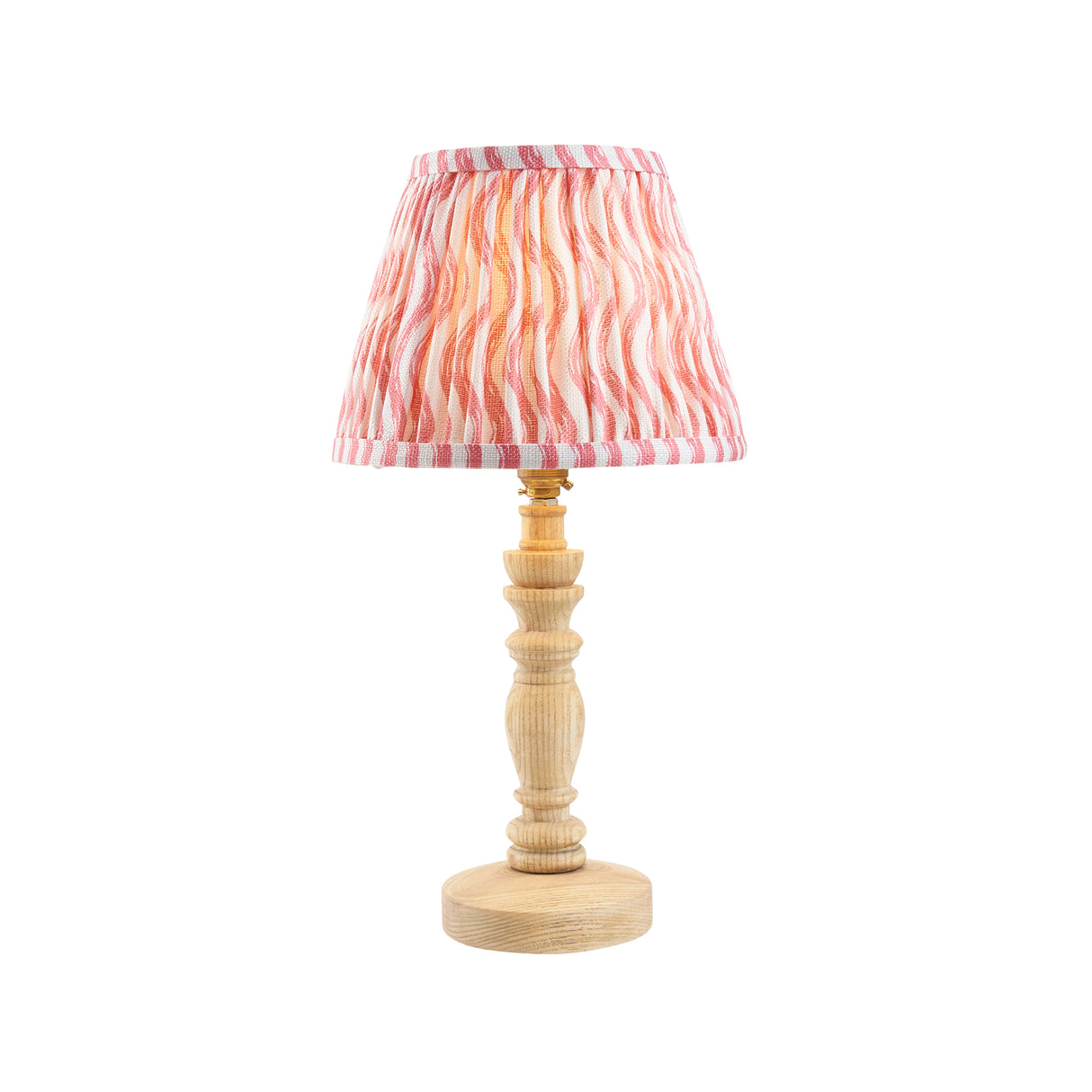 Natural Ash Bibury & Ripple 20cm Coral pink shade - Comet Lighting
