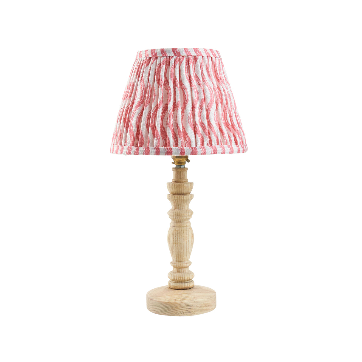 Natural Ash Bibury & Ripple 20cm Coral pink shade - Comet Lighting