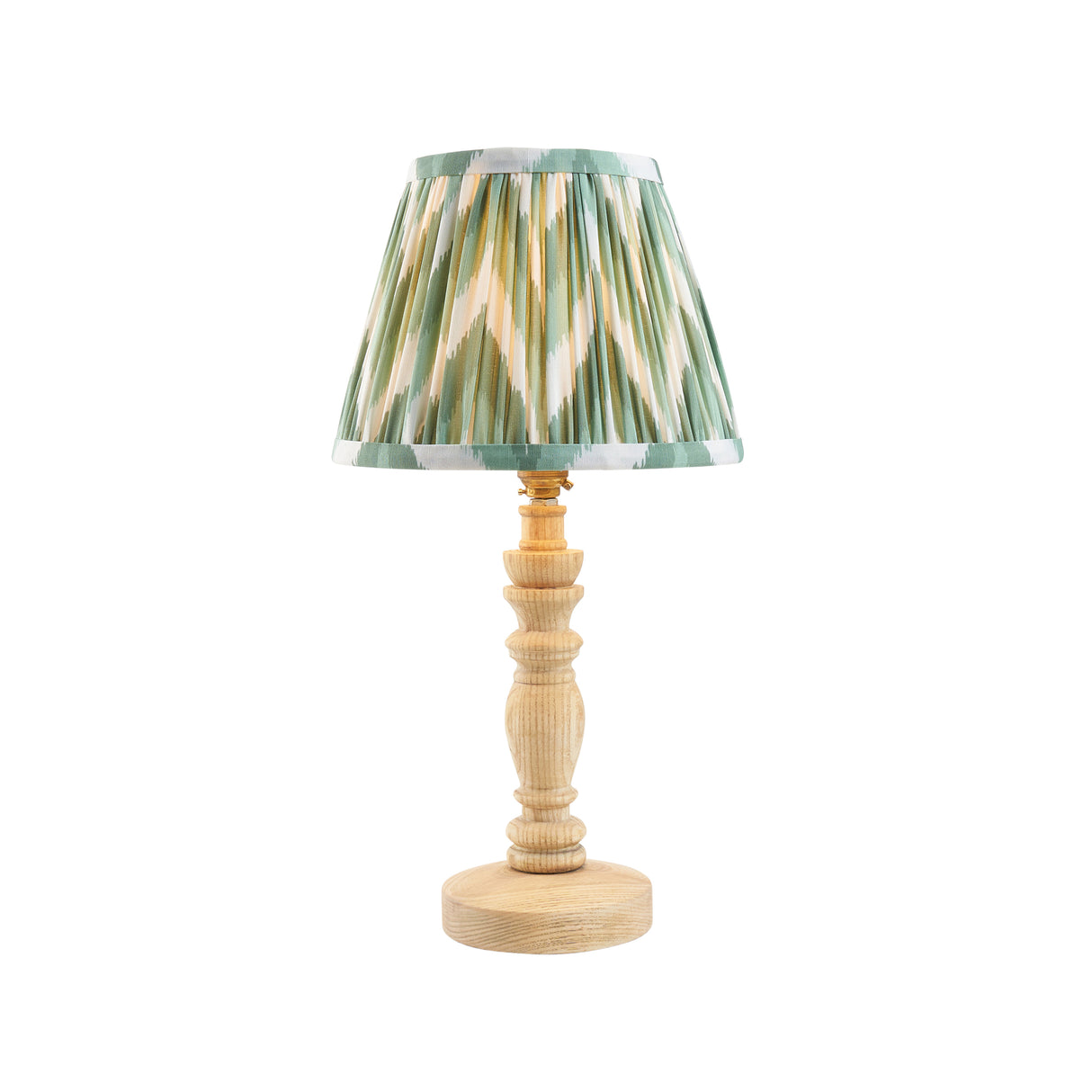 Natural Ash Bibury & Zigzag 20cm Cotswold green shade - Comet Lighting