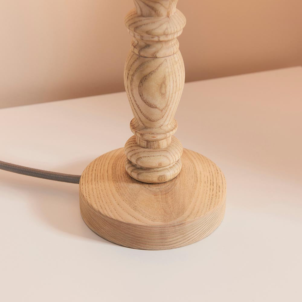 Natural Ash Bibury & Zigzag 20cm Cotswold green shade - Comet Lighting
