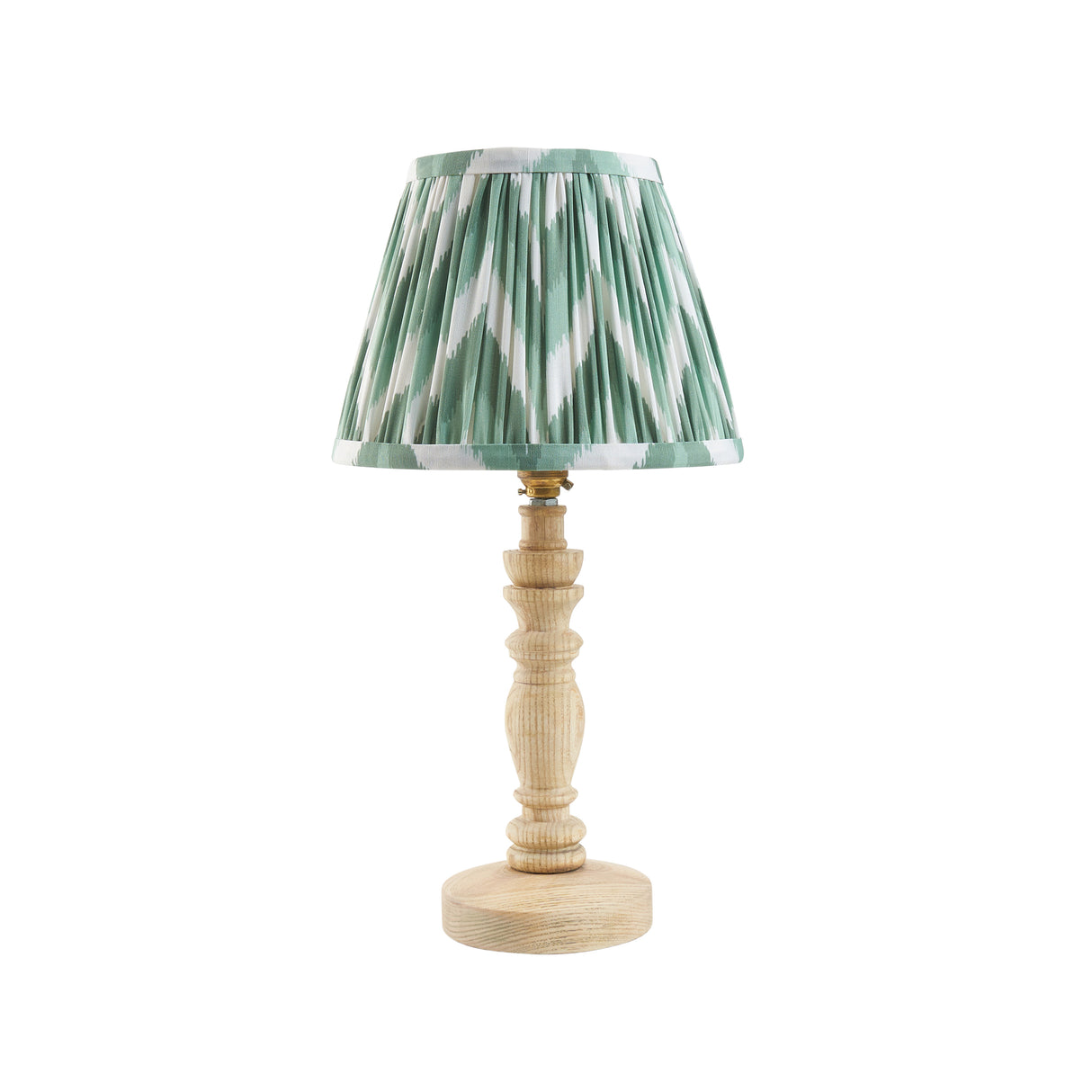 Natural Ash Bibury & Zigzag 20cm Cotswold green shade - Comet Lighting