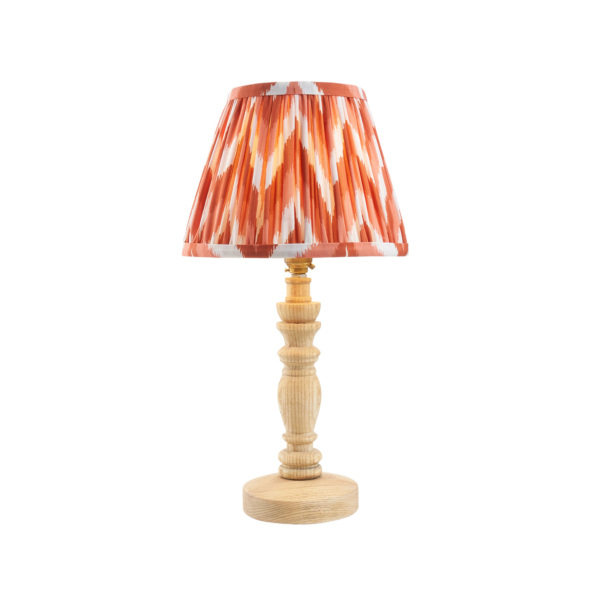 Natural Ash Bibury & Zigzag 20cm Apricot orange shade - Comet Lighting