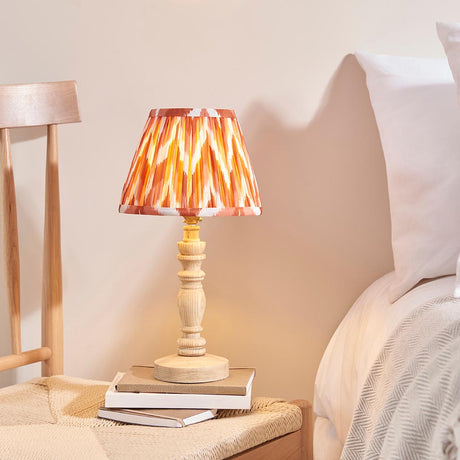 Natural Ash Bibury & Zigzag 20cm Apricot orange shade - Comet Lighting