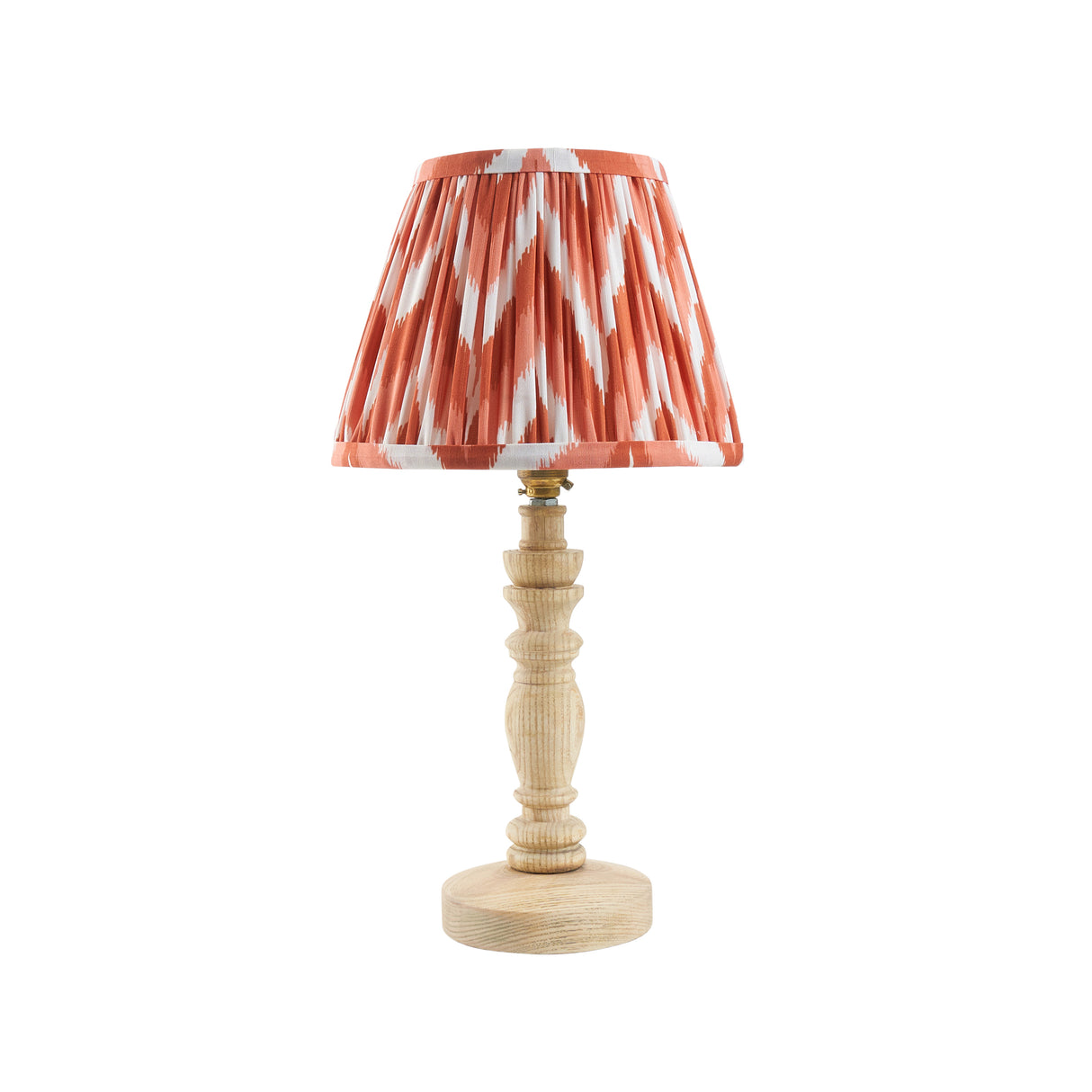 Natural Ash Bibury & Zigzag 20cm Apricot orange shade - Comet Lighting