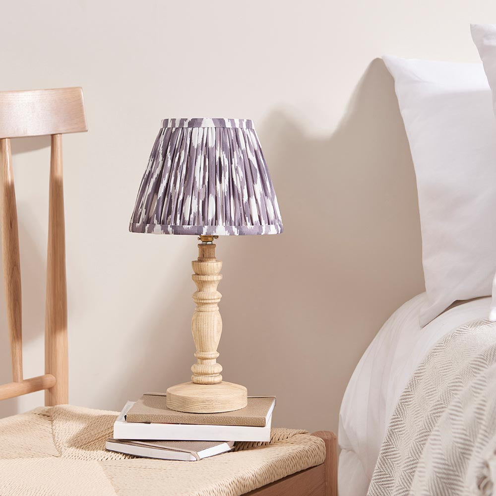 Natural Ash Bibury & Ikat 20cm Pearl grey shade - Comet Lighting