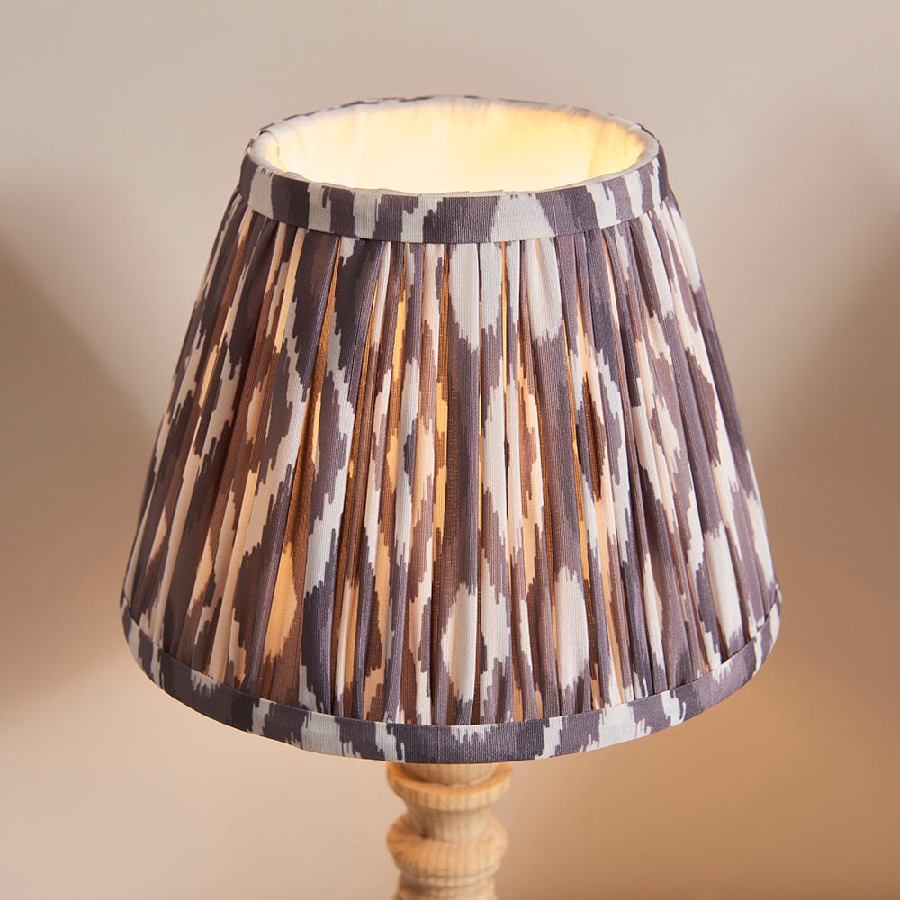 Natural Ash Bibury & Ikat 20cm Pearl grey shade - Comet Lighting