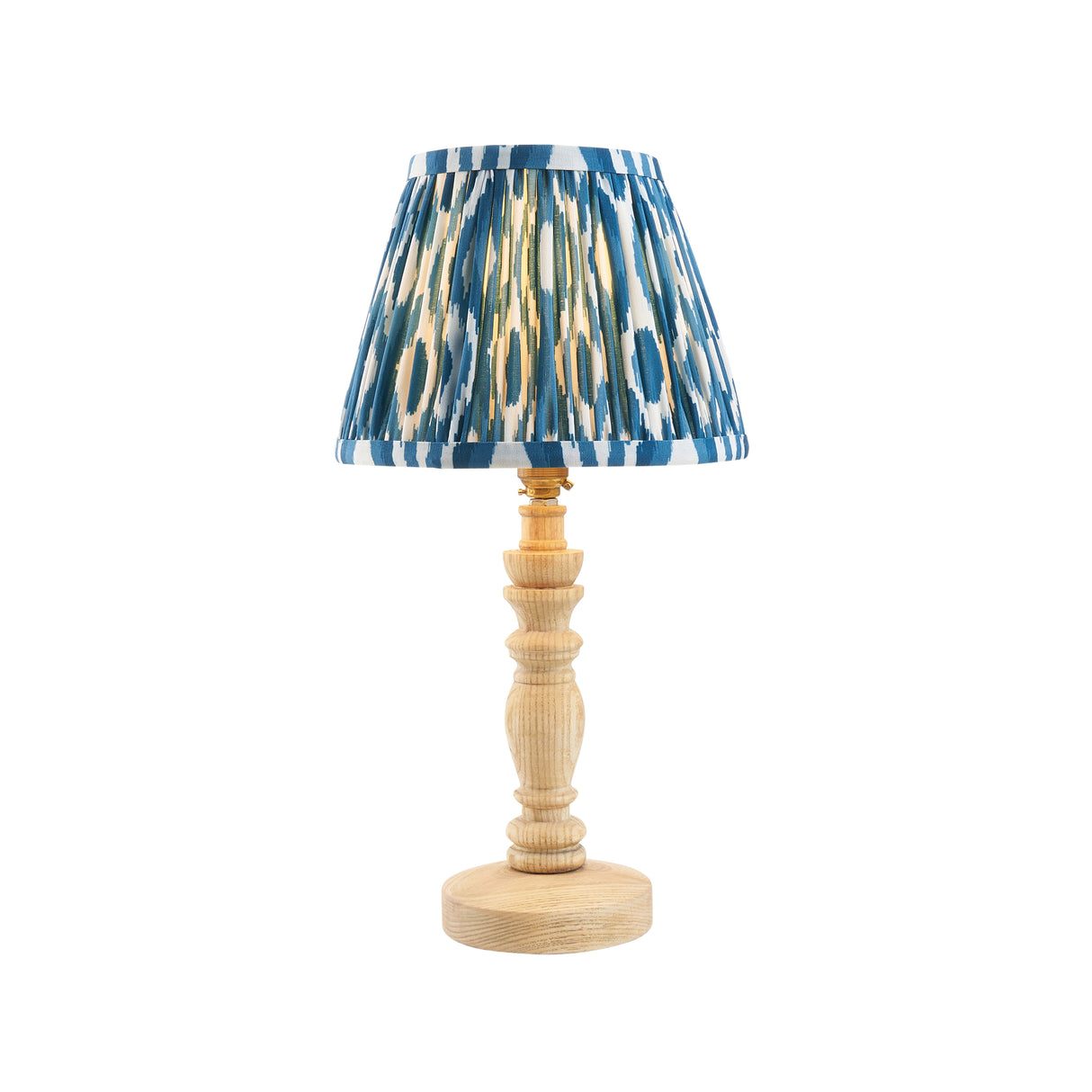Natural Ash Bibury & Ikat 20cm Marlin blue shade - Comet Lighting