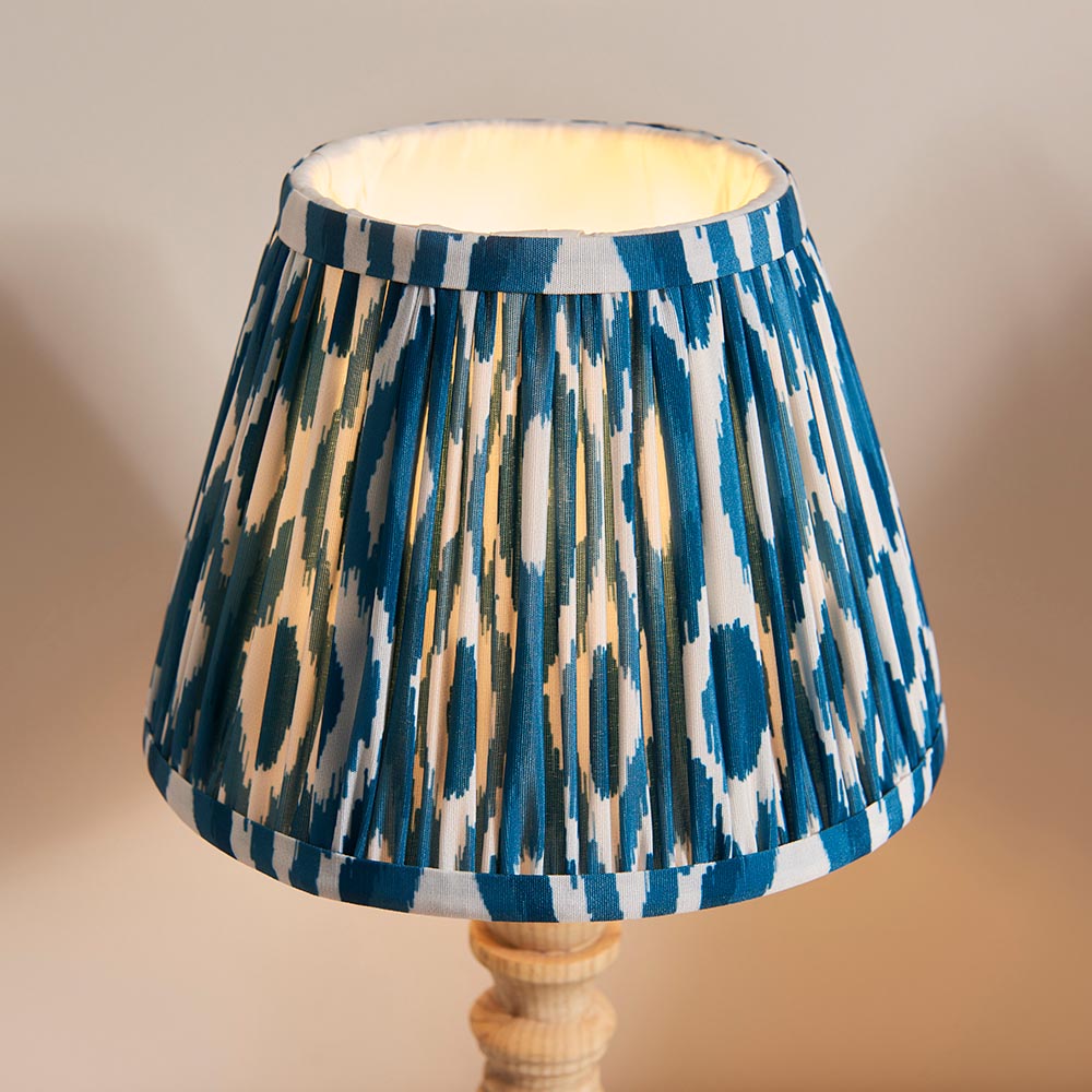Natural Ash Bibury & Ikat 20cm Marlin blue shade - Comet Lighting