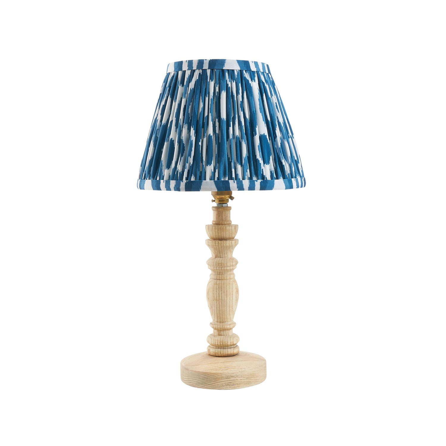 Natural Ash Bibury & Ikat 20cm Marlin blue shade - Comet Lighting