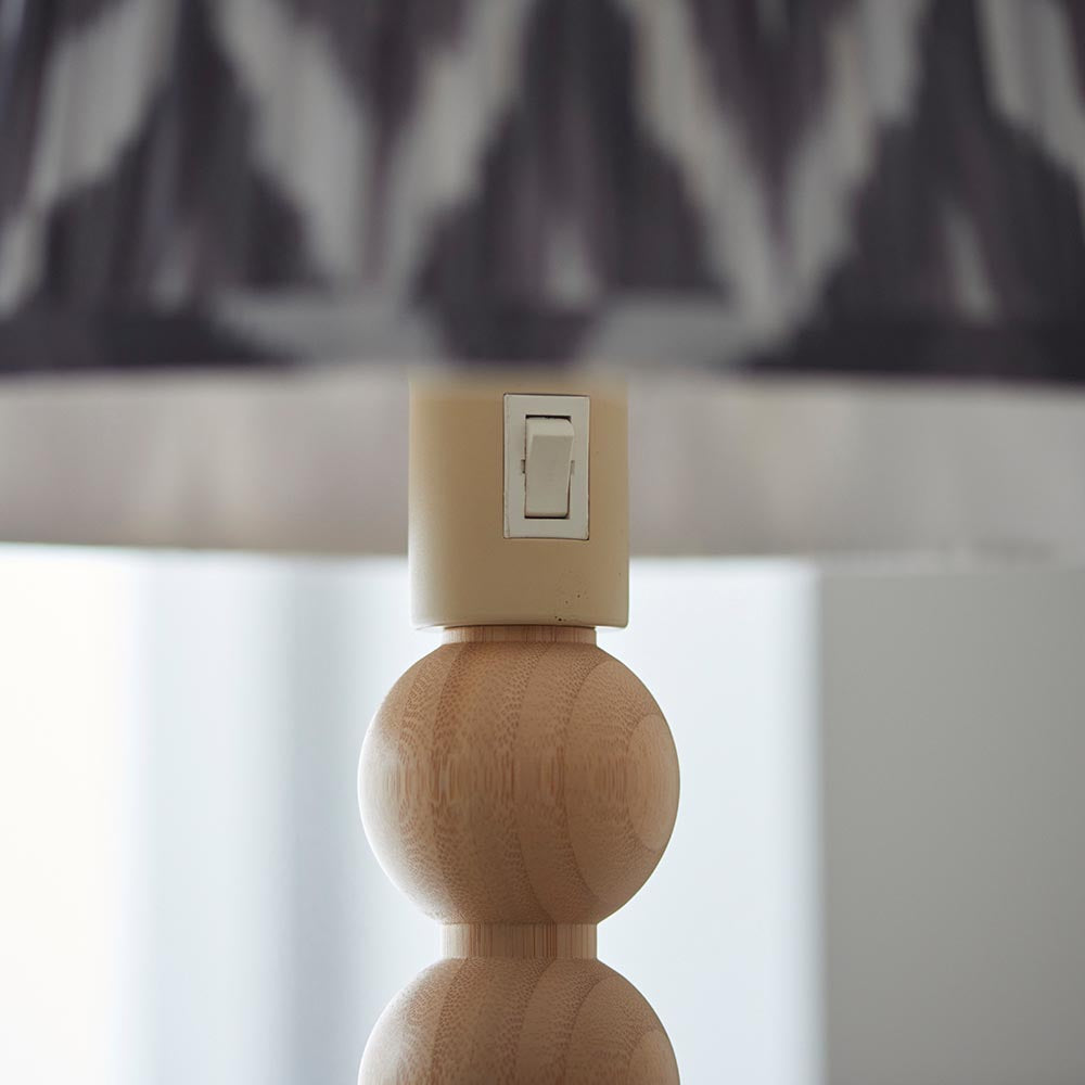 Cane & Zigzag 40cm Pearl grey shade - Comet Lighting