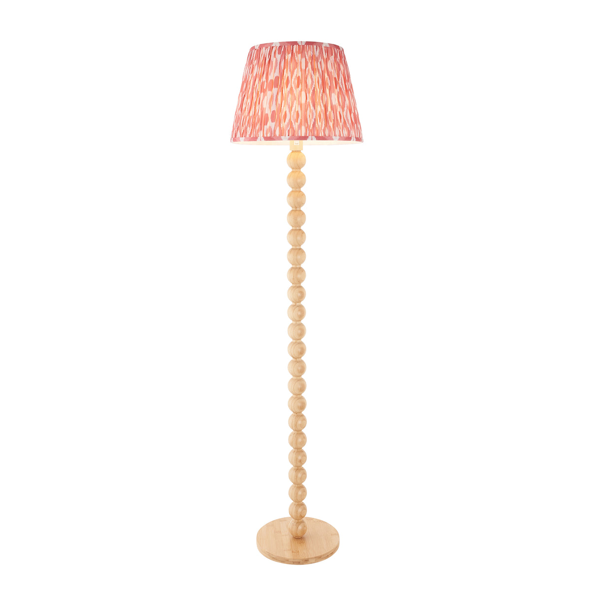 Cane & Ikat 40cm Coral pink shade - Comet Lighting