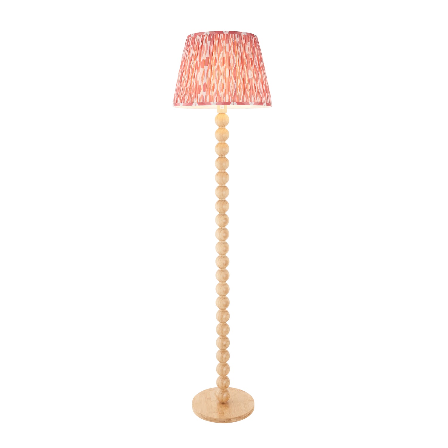Cane & Ikat 40cm Coral pink shade - Comet Lighting