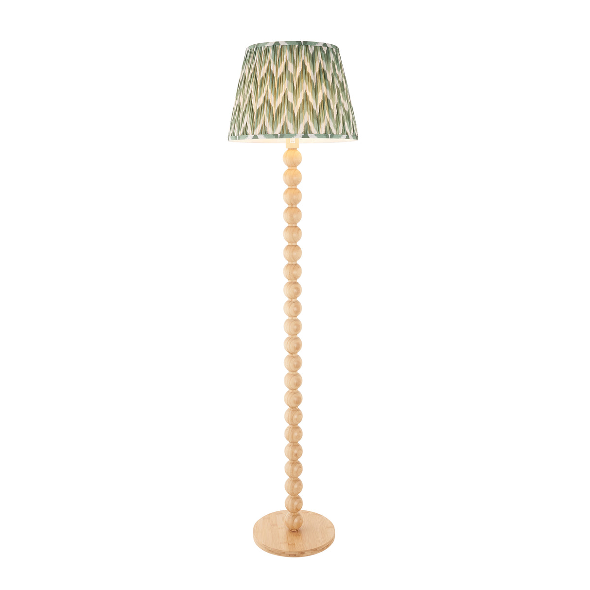 Cane & Zigzag 40cm Cotswold green shade - Comet Lighting