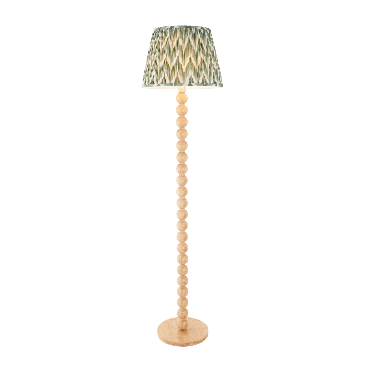 Cane & Zigzag 40cm Cotswold green shade - Comet Lighting