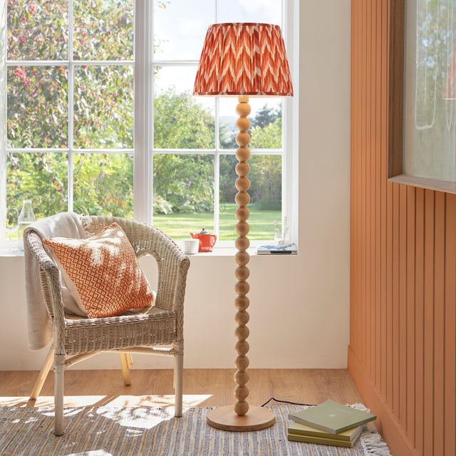 Cane & Zigzag 40cm Apricot orange shade - Comet Lighting