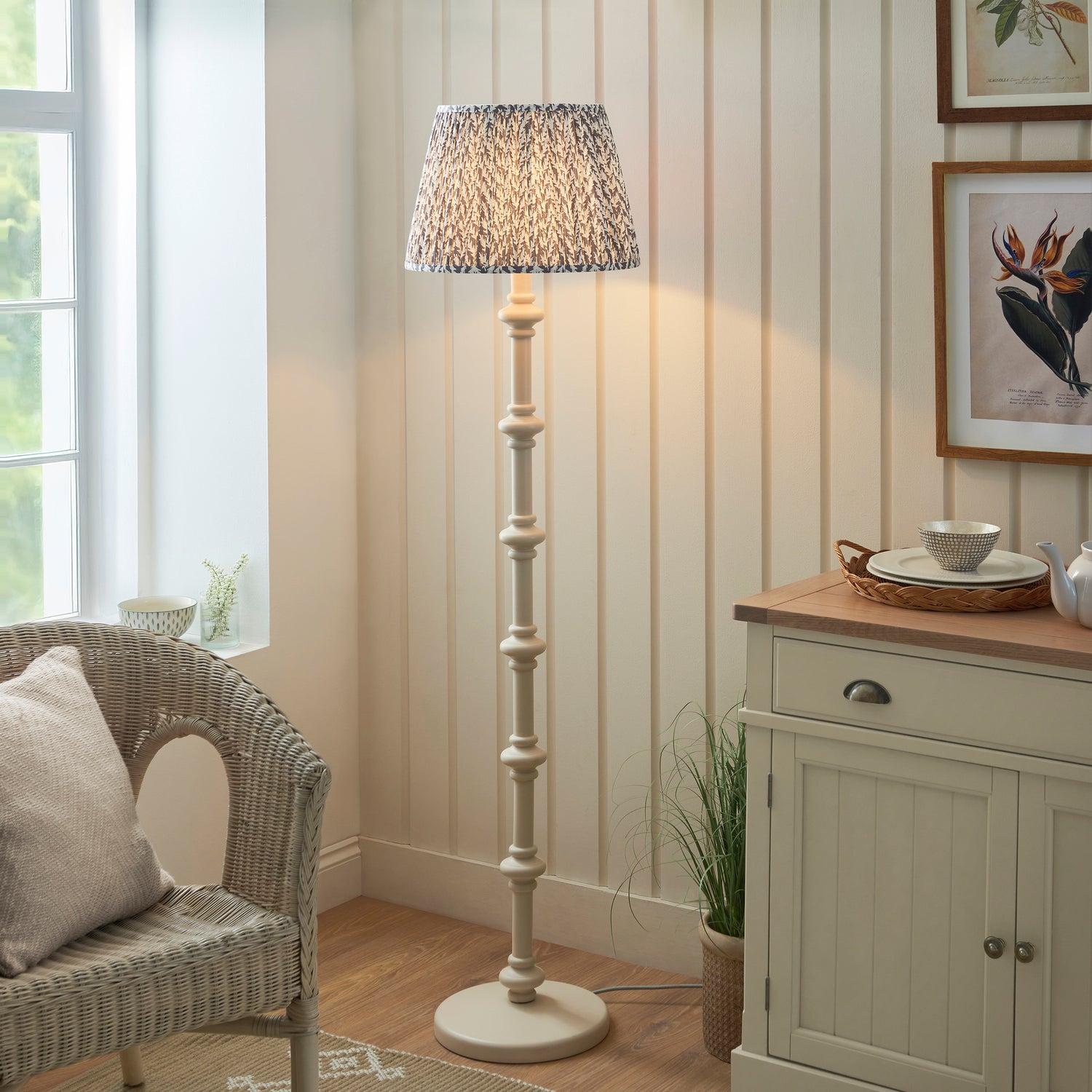 Carnaby & Leaf 40cm Pearl grey shade - Comet Lighting