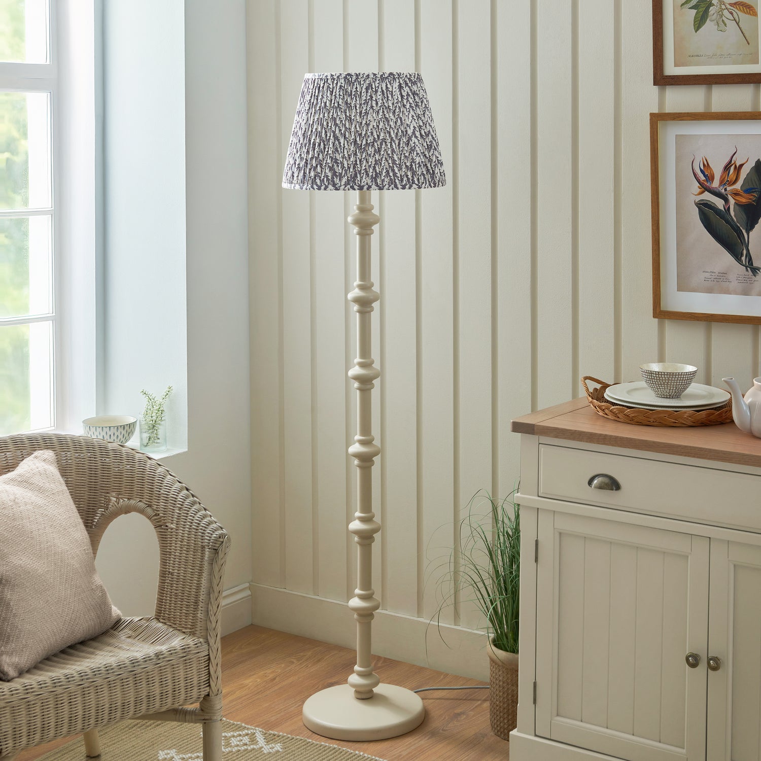 Carnaby & Leaf 40cm Pearl grey shade - Comet Lighting
