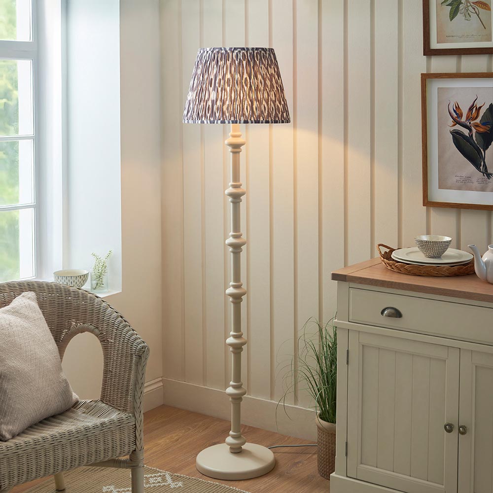 Carnaby & Ikat 40cm Pearl grey shade - Comet Lighting