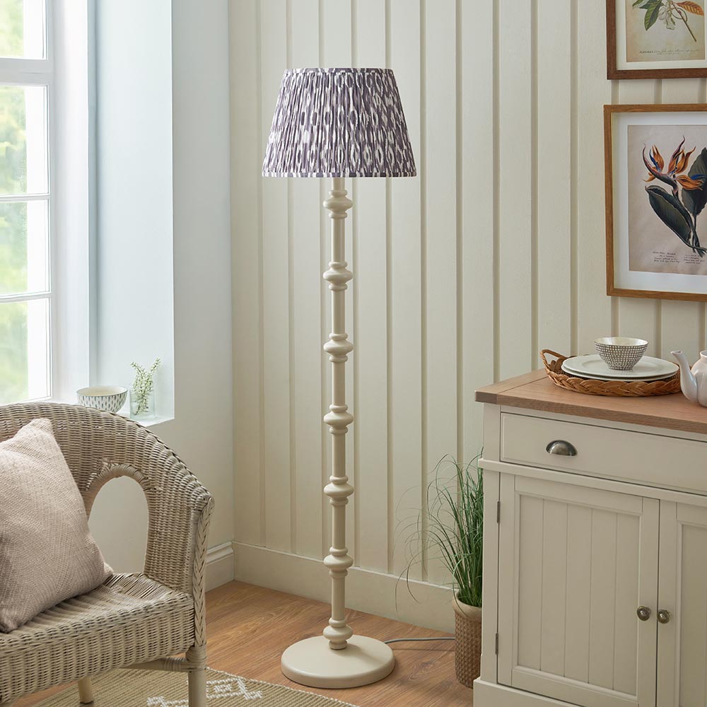 Carnaby & Ikat 40cm Pearl grey shade - Comet Lighting