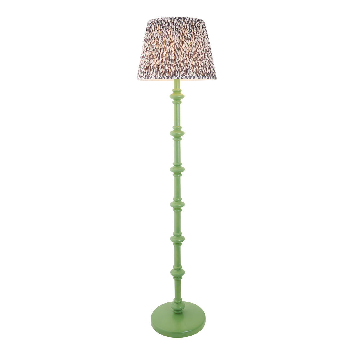 Wooden Carnaby & Leaf 40cm Pearl grey shade - Comet Lighting