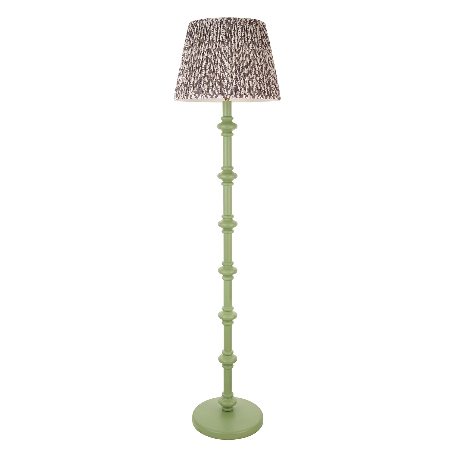 Wooden Carnaby & Leaf 40cm Pearl grey shade - Comet Lighting