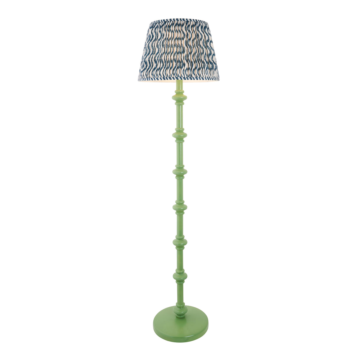 Wooden Carnaby & Ripple 40cm Marlin blue shade - Comet Lighting