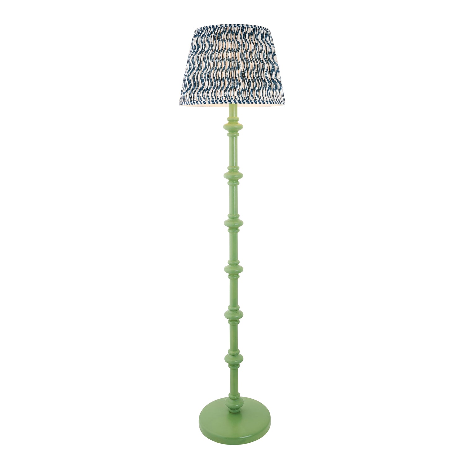 Wooden Carnaby & Ripple 40cm Marlin blue shade - Comet Lighting