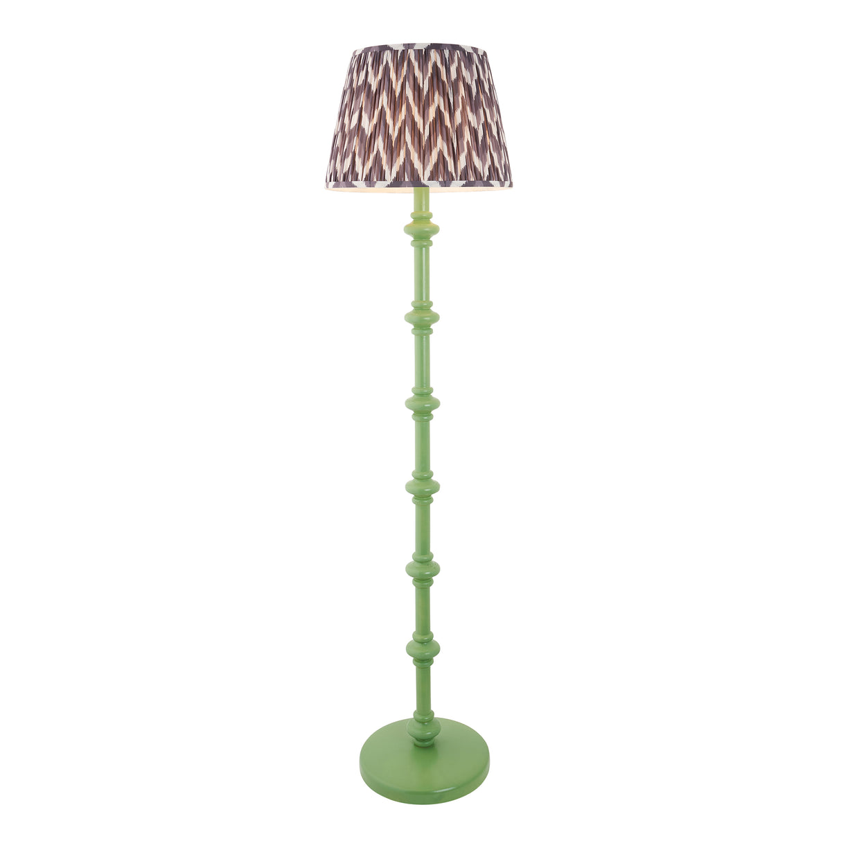 Wooden Carnaby & Zigzag 40cm Pearl grey shade - Comet Lighting