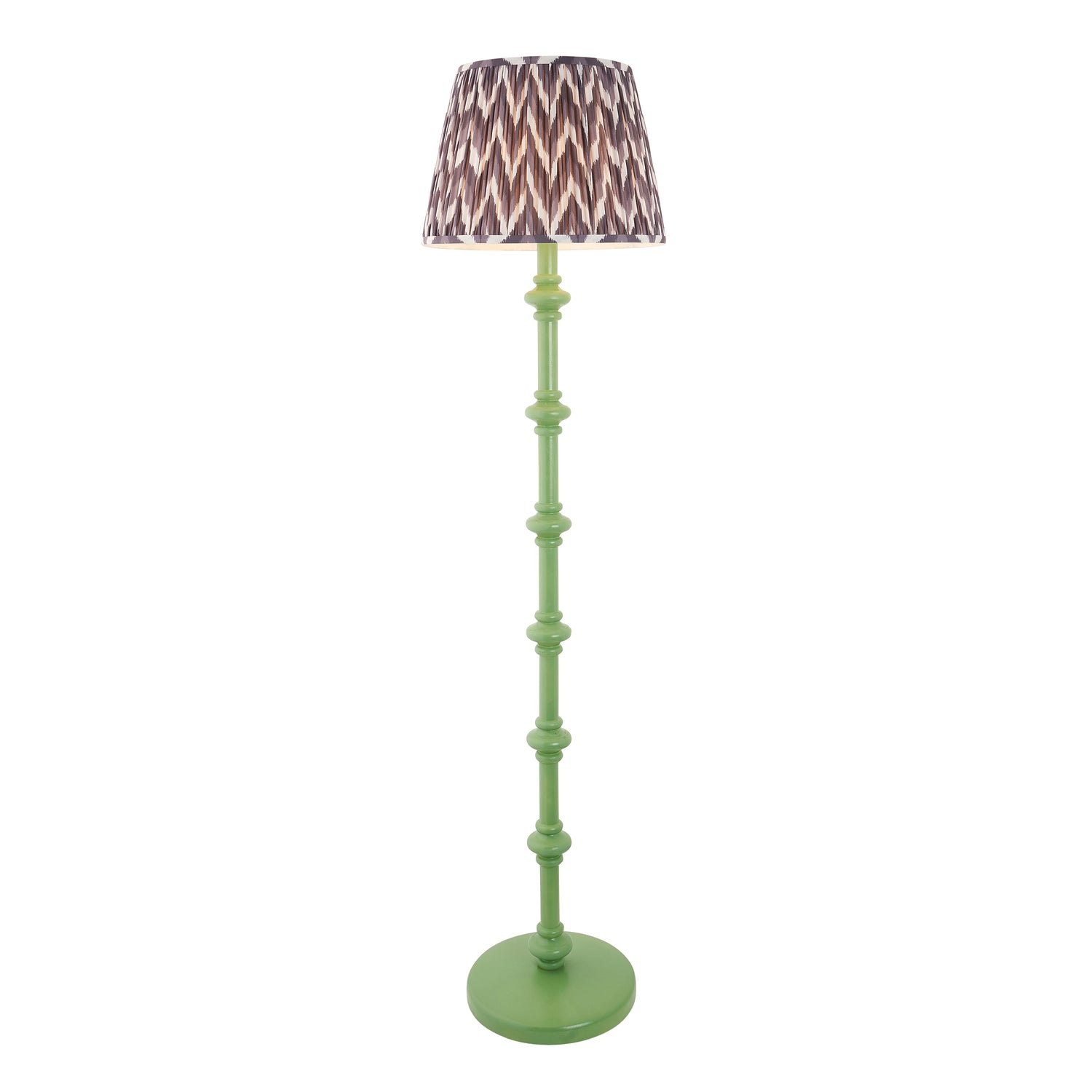 Wooden Carnaby & Zigzag 40cm Pearl grey shade - Comet Lighting