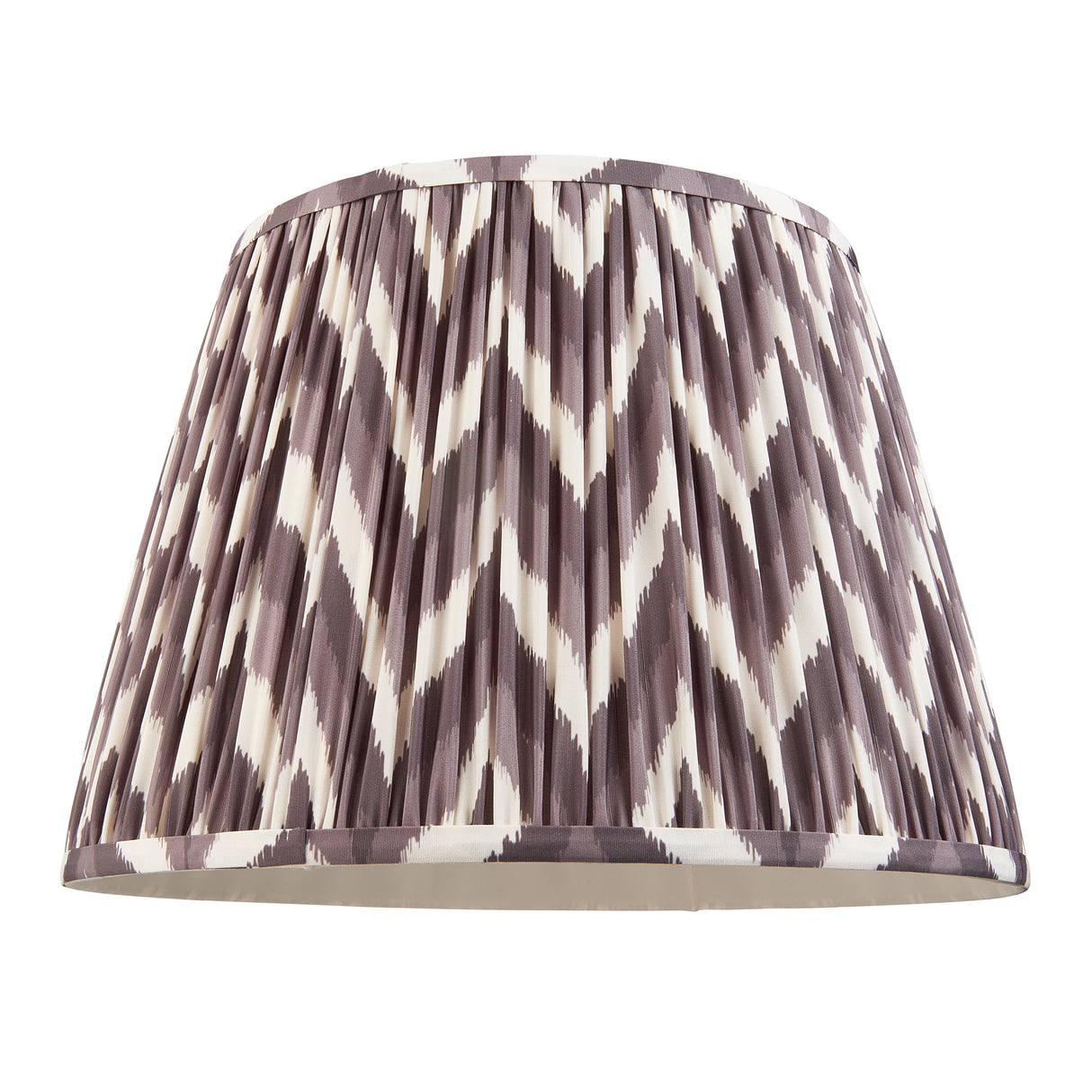 Wooden Carnaby & Zigzag 40cm Pearl grey shade - Comet Lighting