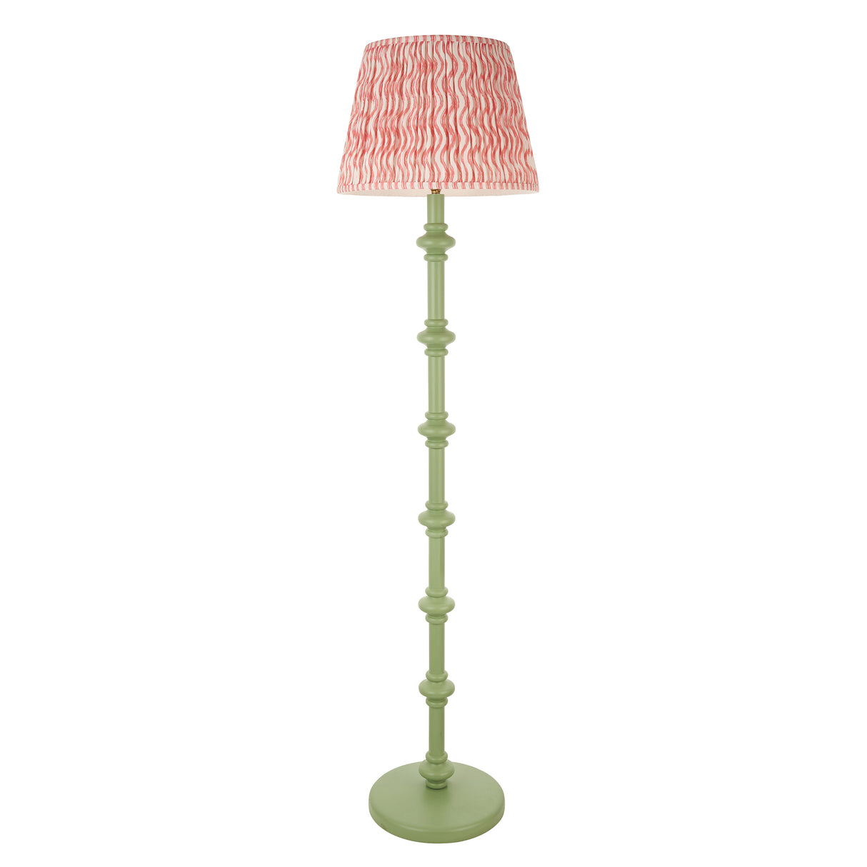 Wooden Carnaby & Ripple 40cm Coral pink shade - Comet Lighting