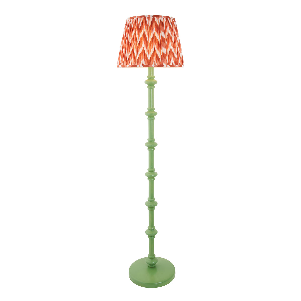 Wooden Carnaby & Zigzag 40cm Apricot orange shade - Comet Lighting