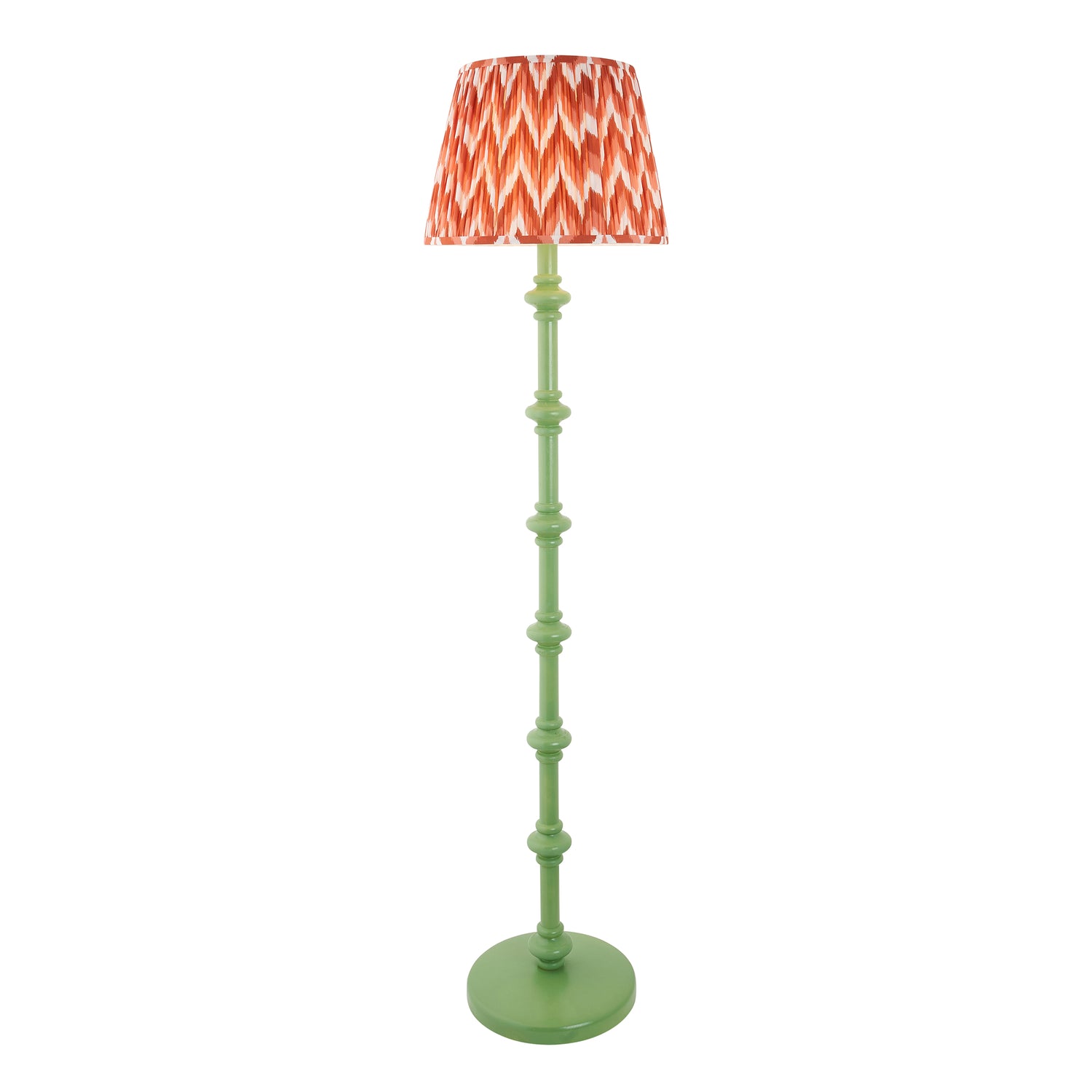 Wooden Carnaby & Zigzag 40cm Apricot orange shade - Comet Lighting